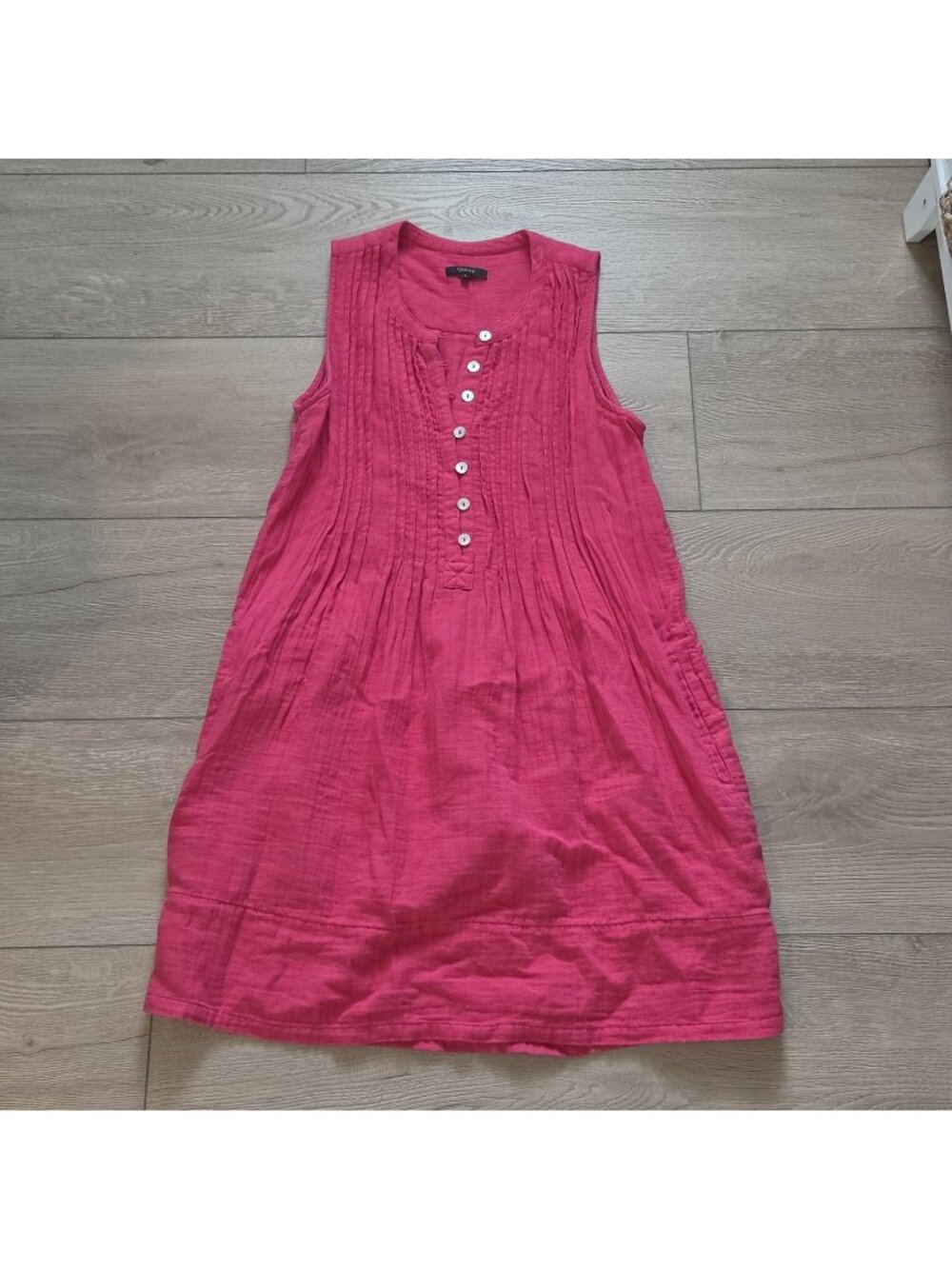 Quince Organic Cotton Gauze Sleeveless Swing Dress Pink Womens Small